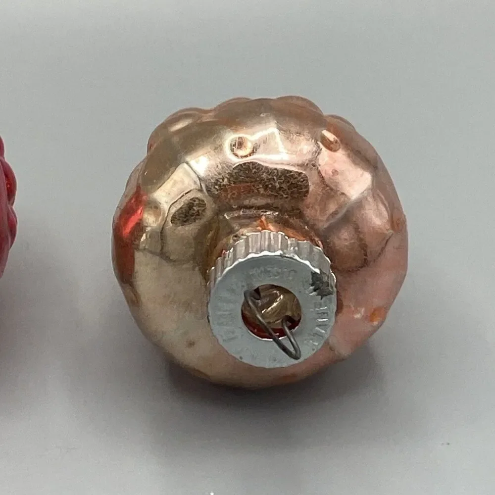 2 Vintage Shiny Brite Grapes Christmas Ornaments Pink And Red Holiday Tree